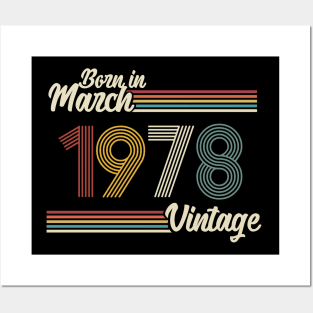 Vintage Born in March 1978 Posters and Art